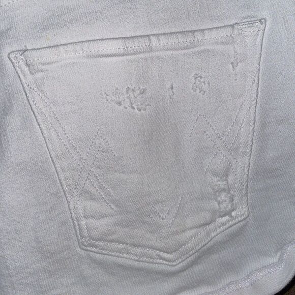 McGuire Damn Fine Baja High Rise White Jean Shorts with Embroidery - Picture 9 of 12